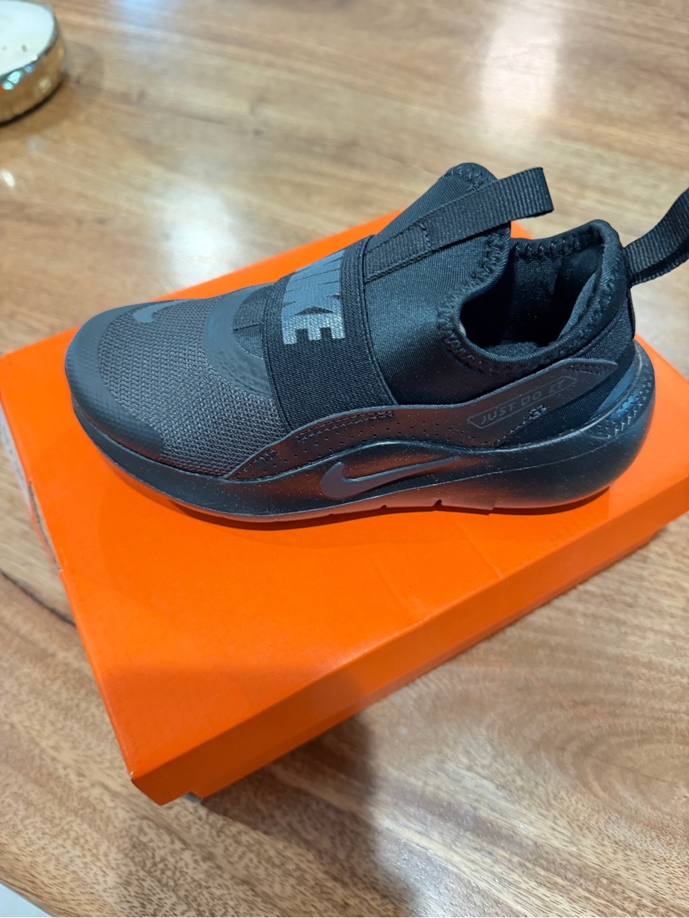 Nike Kids Black Slip-On Sneaker with Pull Tab